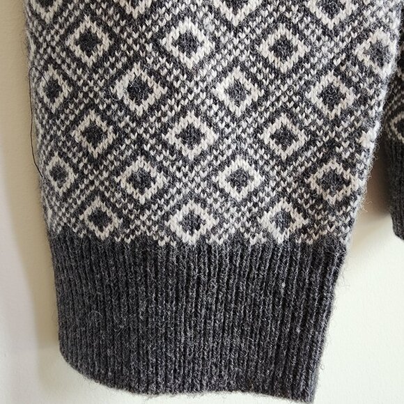 4XL Sweater Gray White Jos A Bank V Neck Nordic New Winter Wool Blend 4XB Jumper - Picture 6 of 17